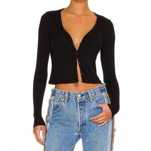 NEW LAMADE sweet v cardigan in black